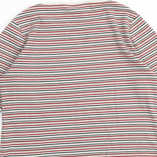 TIGI Womens Multicoloured Striped 100% Cotton Basic T-Shirt Size 10 Round Neck - Size 10-12