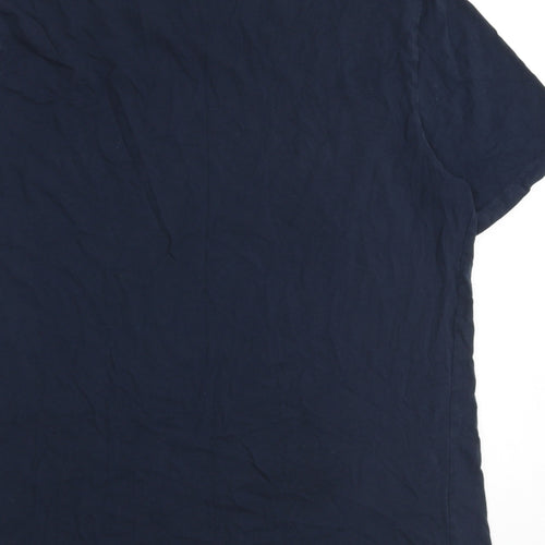 Marks and Spencer Mens Black Cotton T-Shirt Size L V-Neck