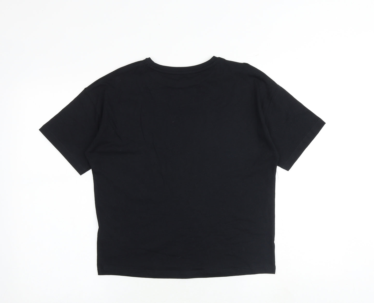 Marks and Spencer Boys Black Cotton Basic T-Shirt Size 11-12 Years Round Neck Pullover - Pikachu