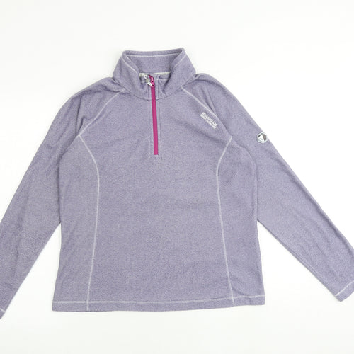 Regatta Womens Purple Polyester Pullover Sweatshirt Size 10 Zip