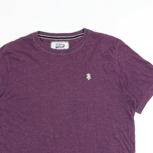 Duffer of St. George Mens Purple Cotton T-Shirt Size M Round Neck
