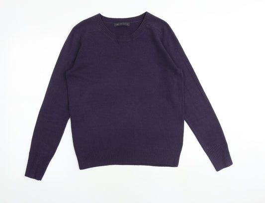 Marks and Spencer Womens Purple Round Neck Acrylic Pullover Jumper Size 10