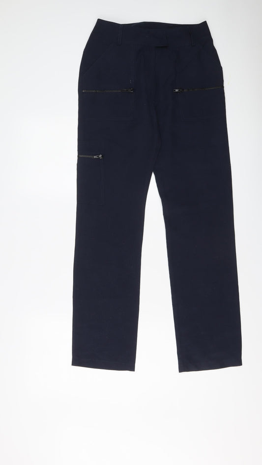 Clockhouse Womens Blue Polyester Carpenter Trousers Size 10 L30 in Regular Button