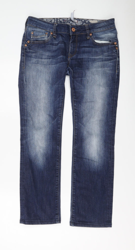 Mavi Jeans Womens Black Cotton Straight Jeans Size 30 in L28 in Regular Button