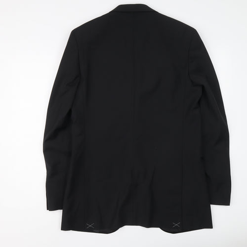 Marks and Spencer Mens Black Wool Tuxedo Suit Jacket Size 38 Regular