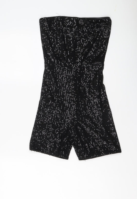 Club London Womens Black Polyester Playsuit One-Piece Size 6 Zip