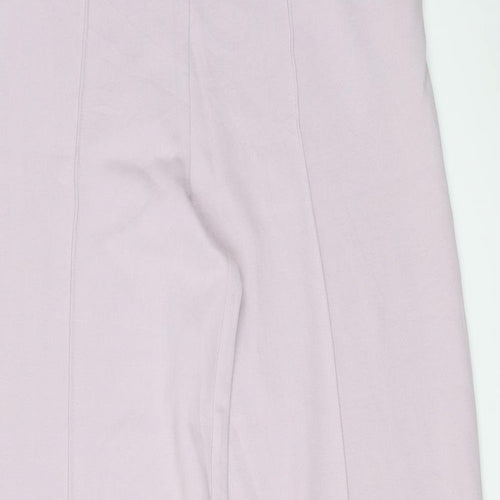 Zara Womens Purple Cotton Trousers Size M L31 in Regular