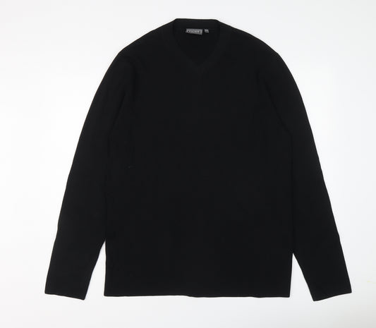 Primo Mens Black V-Neck Nylon Pullover Jumper Size 2XL Long Sleeve