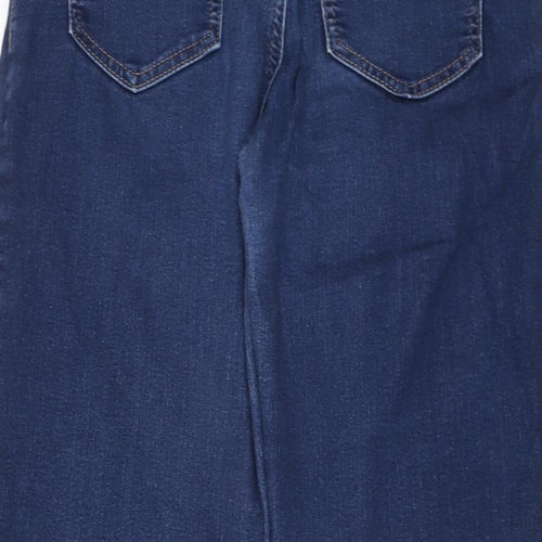 Marks and Spencer Womens Blue Cotton Cropped Jeans Size 12 L21 in Regular Button