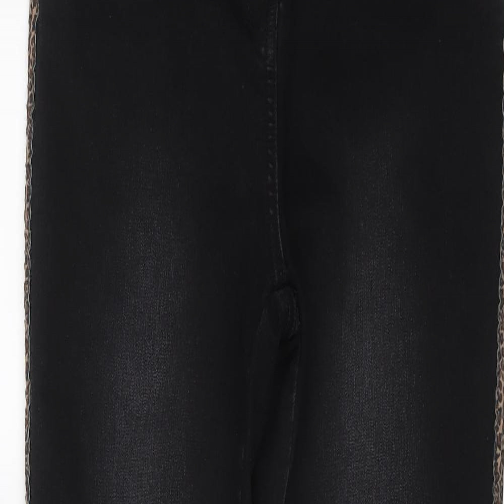 Papaya Womens Black Cotton Skinny Jeans Size 12 L27 in Regular Button