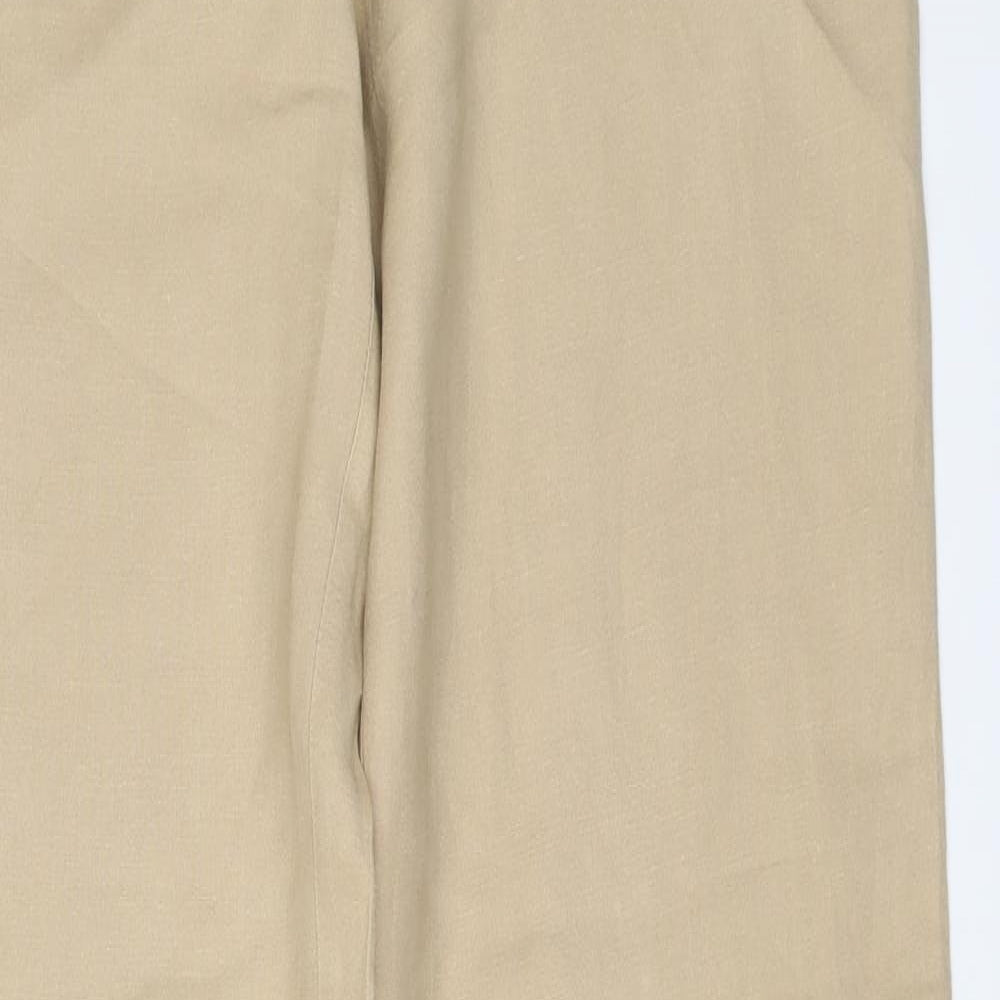Klass Womens Beige Linen Trousers Size 12 L28 in Regular Button