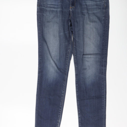 AG Adriano Goldschmied Womens Blue Cotton Straight Jeans Size 28 in L26 in Regular Button