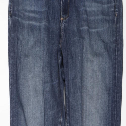 AG Adriano Goldschmied Womens Blue Cotton Straight Jeans Size 28 in L26 in Regular Button