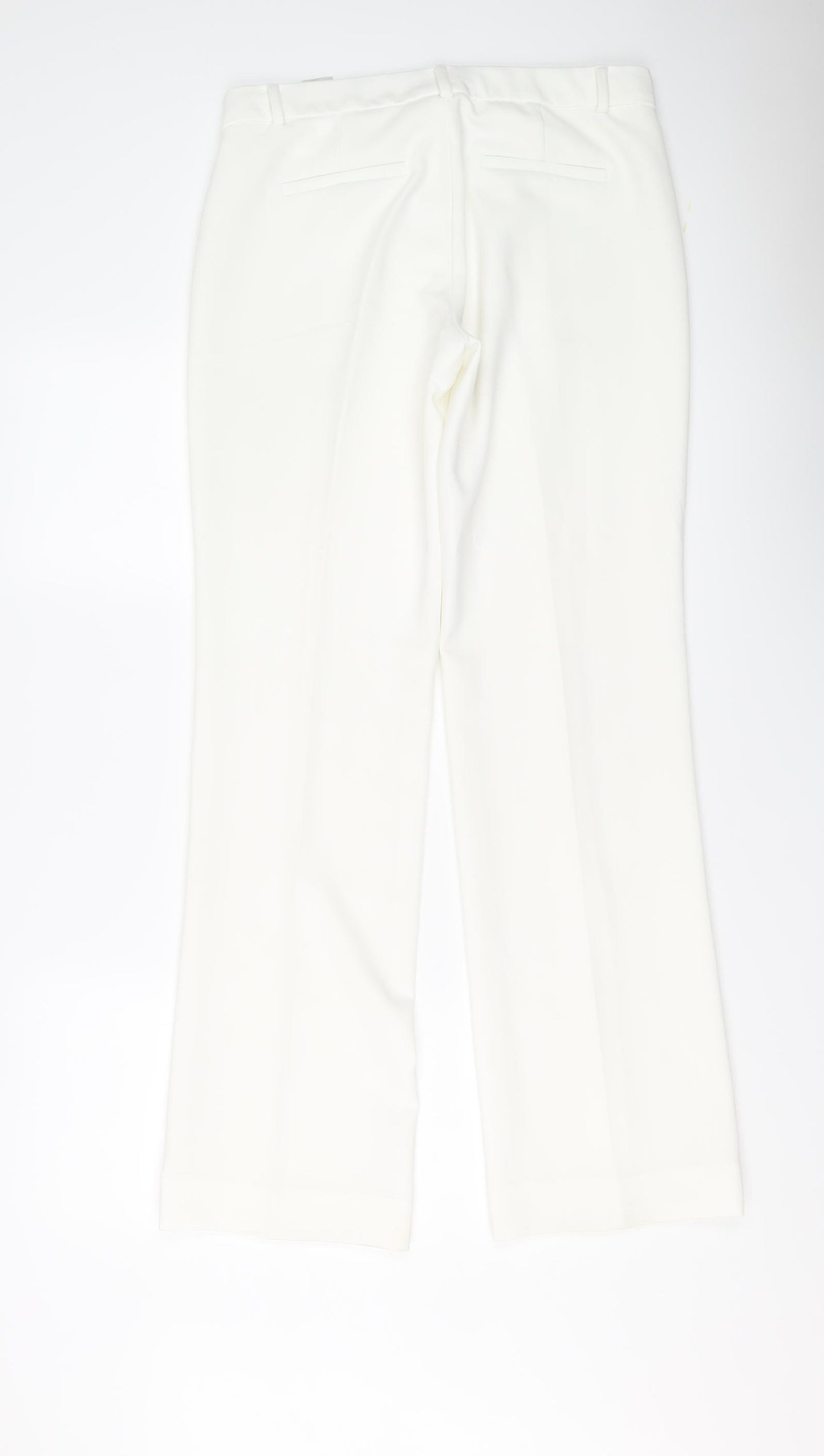 Banana Republic Womens Ivory Polyester Trousers Size 6 L33 in Regular Button