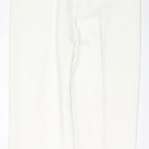 Banana Republic Womens Ivory Polyester Trousers Size 6 L33 in Regular Button