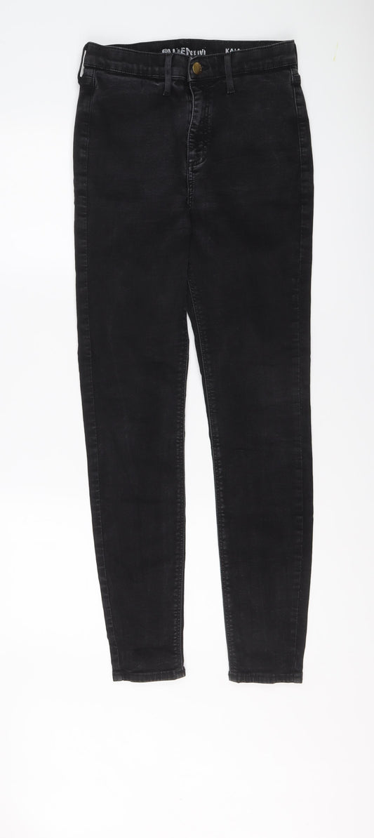 River Island Womens Black Cotton Skinny Jeans Size 12 L28 in Regular Button