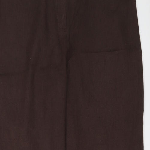 Riddella Womens Brown Viscose Trousers Size 14 L28 in Regular Button