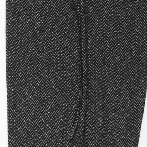 Marks and Spencer Womens Black Herringbone Viscose Capri Trousers Size 12 L24 in Regular