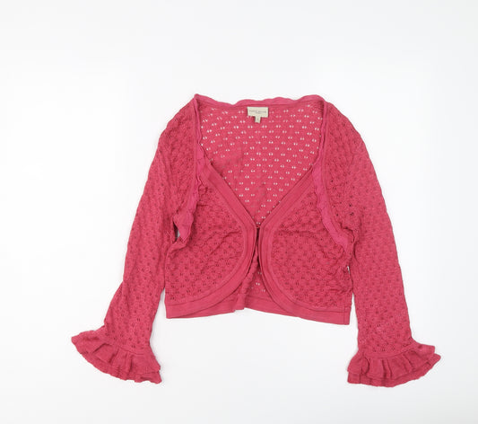 Karen Millen Womens Pink V-Neck Viscose Cardigan Jumper Size 12