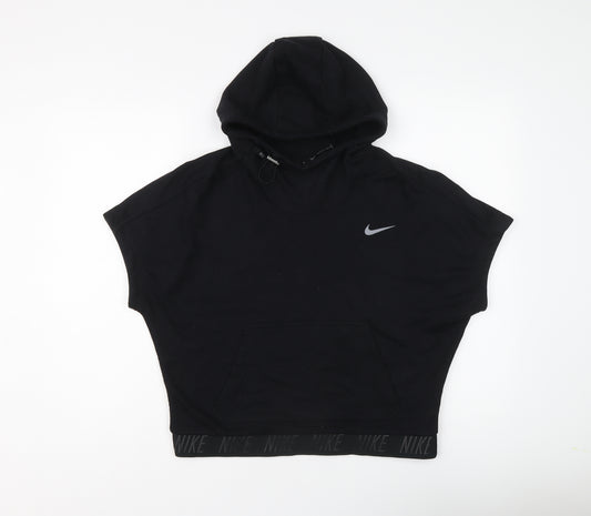 Nike Womens Black Polyester Pullover Hoodie Size S Pullover