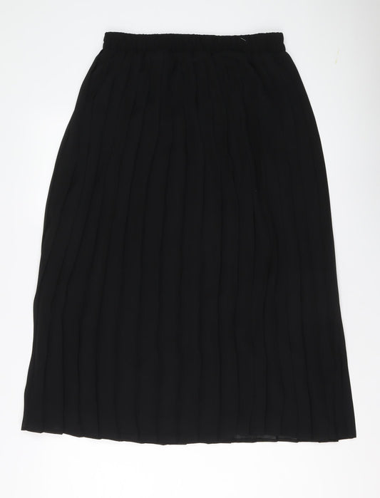 Opera Womens Black Polyester Pleated Skirt Size 12