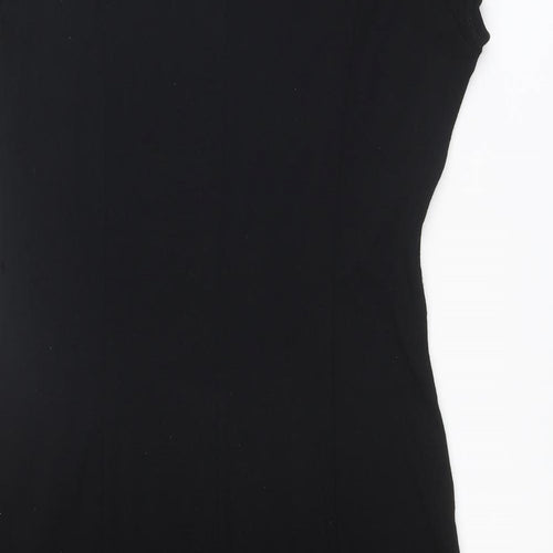 Wallis Womens Black Viscose Sheath Size 16 Round Neck Pullover