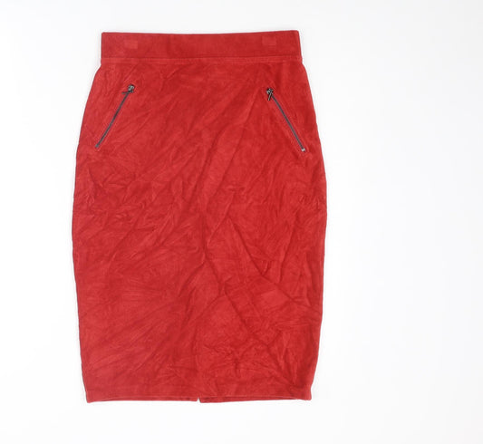 TU Womens Red Cotton Straight & Pencil Skirt Size 8