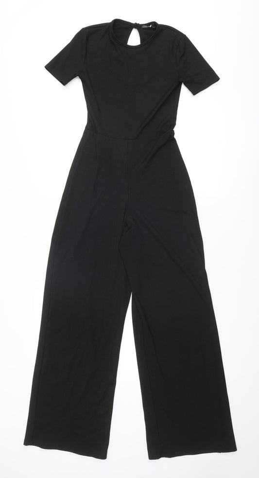 I SAW IT FIRST Womens Black Polyester Jumpsuit One-Piece Size 8 Button