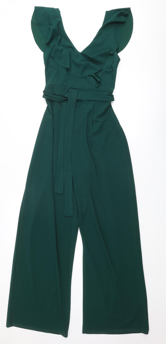 Quiz Womens Green Polyester Jumpsuit One-Piece Size 16 Pullover