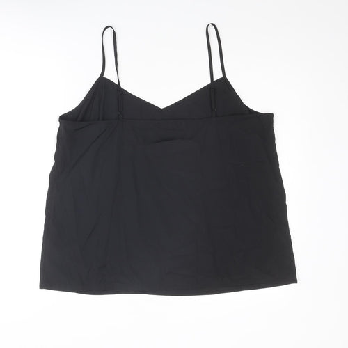 Marks and Spencer Womens Black Polyester Basic Tank Size 18 V-Neck