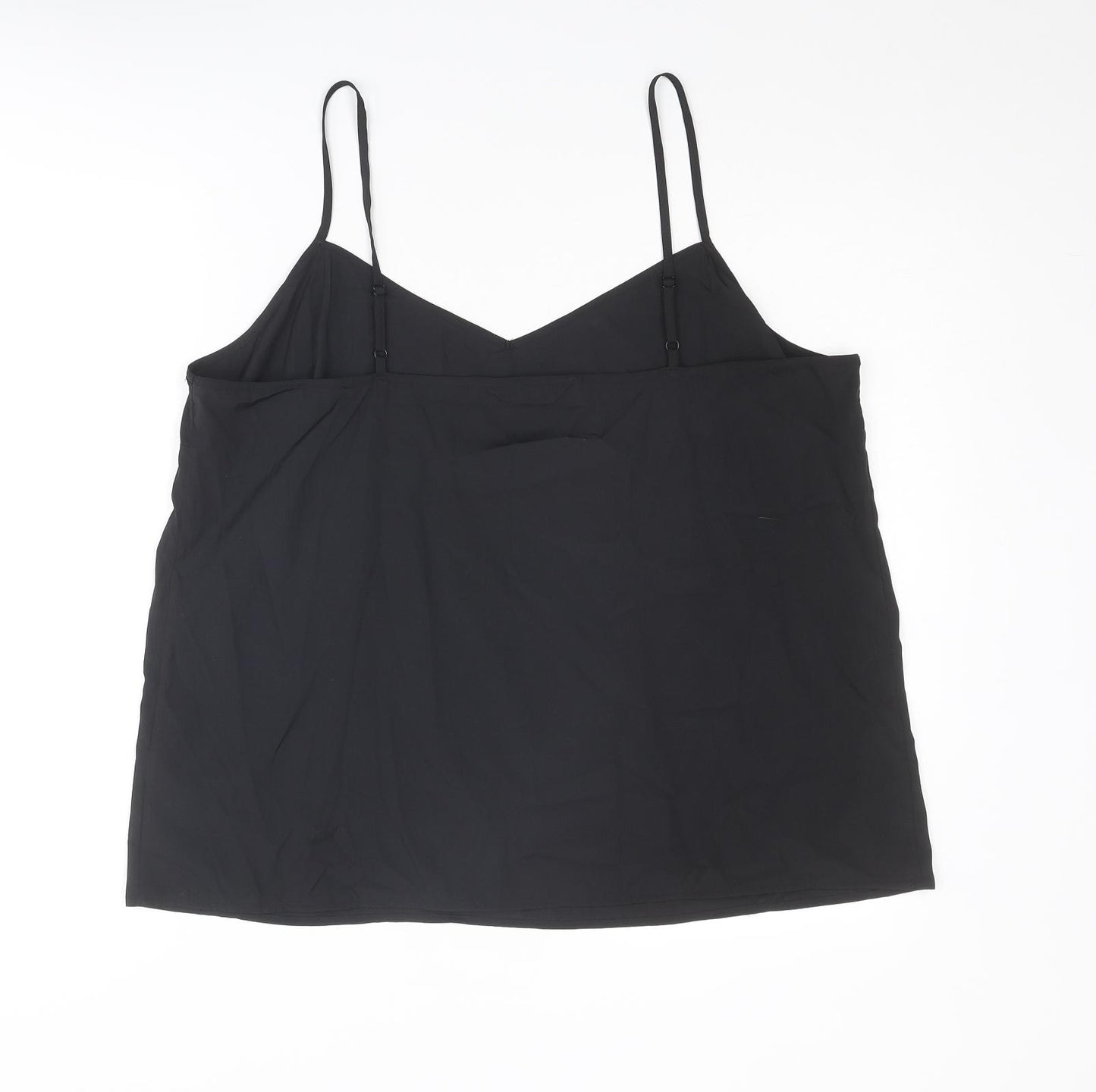 Marks and Spencer Womens Black Polyester Basic Tank Size 18 V-Neck