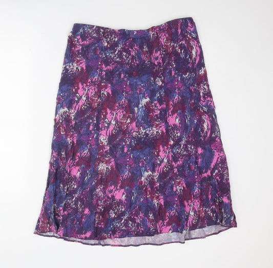 Marks and Spencer Womens Multicoloured Geometric Viscose Swing Skirt Size 14