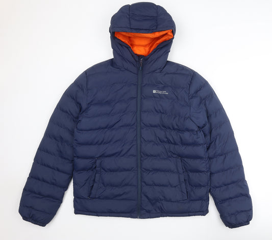 Mountain Warehouse Mens Blue Puffer Jacket Jacket Size L Zip