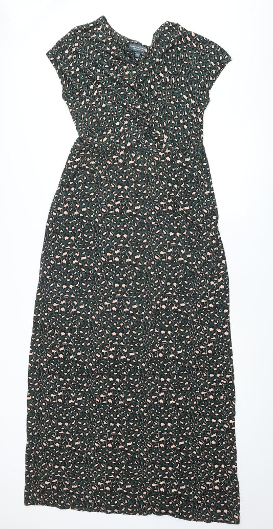 Dorothy Perkins Womens Multicoloured Animal Print Viscose Maxi Size 14 V-Neck Pullover - Leopard pattern