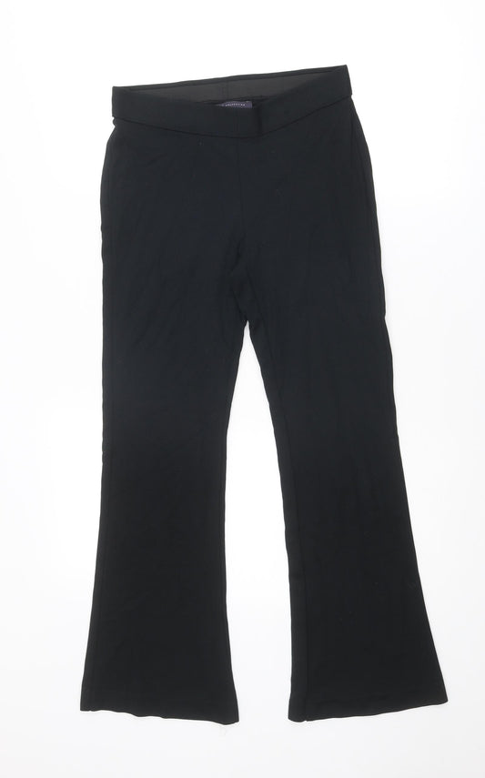 Marks and Spencer Womens Black Polyester Trousers Size 8 Regular