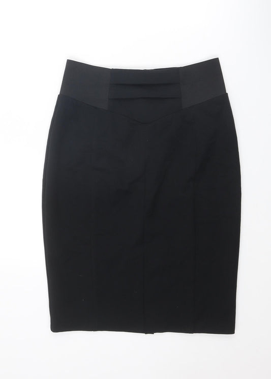 Autograph Womens Black Polyester Straight & Pencil Skirt Size 12 Zip