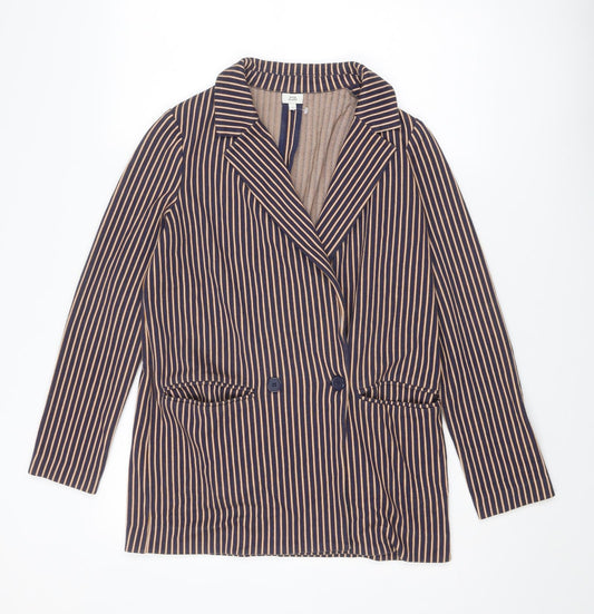 River Island Womens Multicoloured Striped Jacket Blazer Size 8 Button