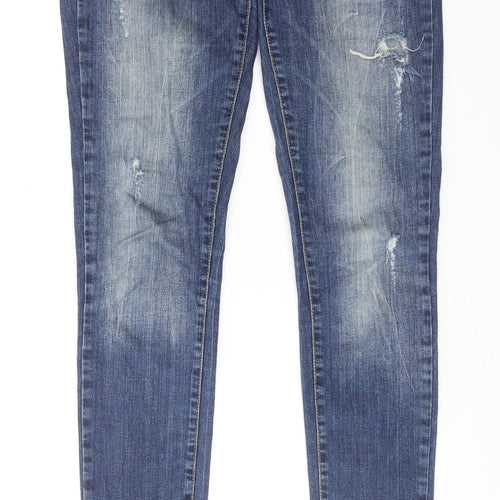 Noisy may Womens Blue Cotton Skinny Jeans Size 10 Regular Zip