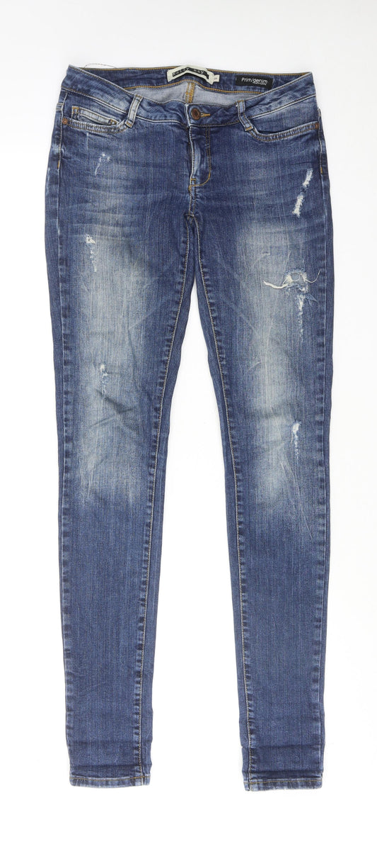 Noisy may Womens Blue Cotton Skinny Jeans Size 10 Regular Zip
