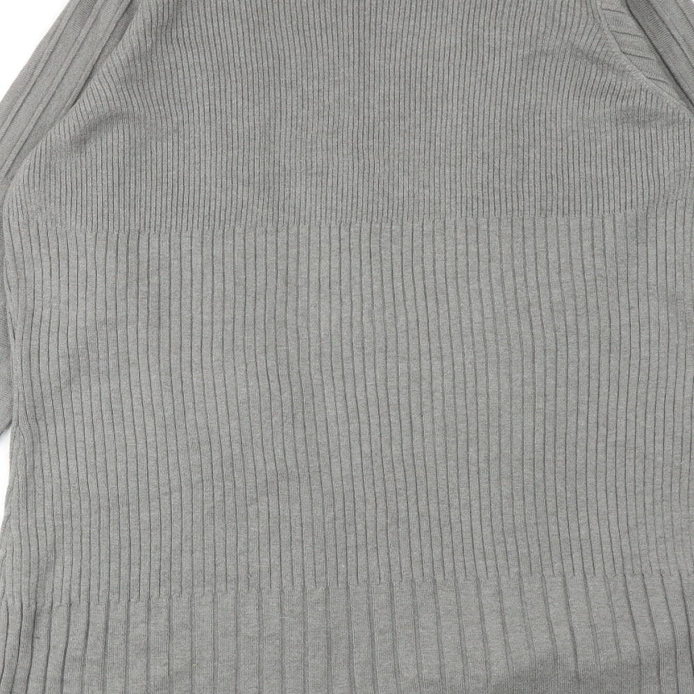 Per Una Womens Grey V-Neck Acrylic Cardigan Jumper Size 16