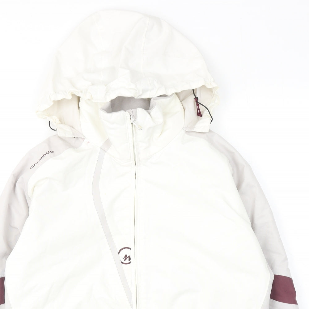 DECATHLON Womens Ivory Windbreaker Jacket Size 10 Zip