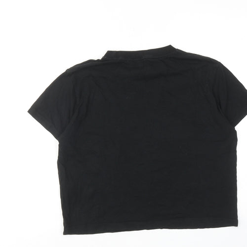 PUMA Womens Black Cotton Basic T-Shirt Size S Round Neck