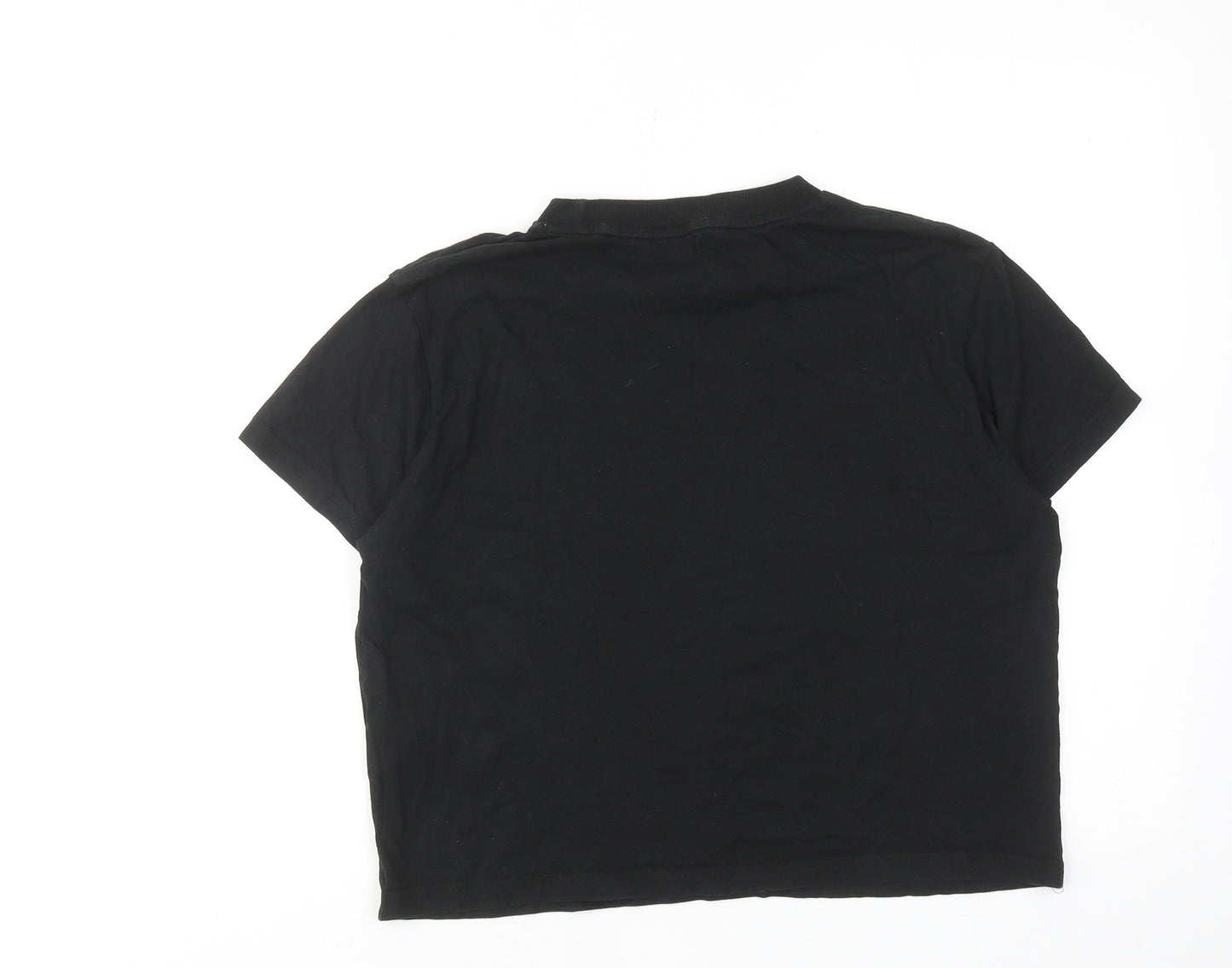 PUMA Womens Black Cotton Basic T-Shirt Size S Round Neck