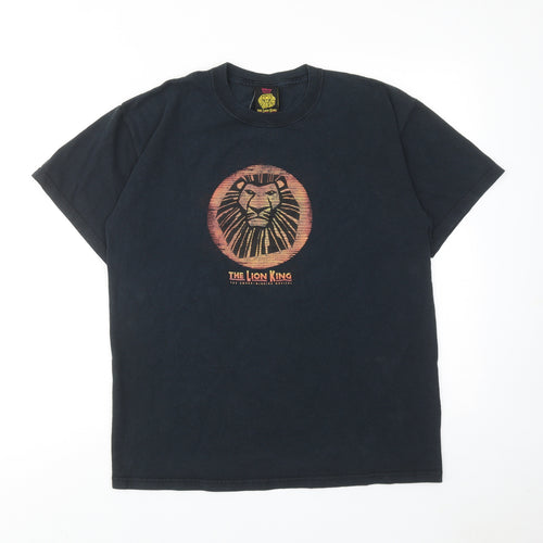 The Lion King Mens Blue Cotton T-Shirt Size M Round Neck