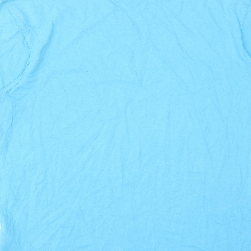 Ben Sherman Mens Blue Cotton T-Shirt Size L Round Neck