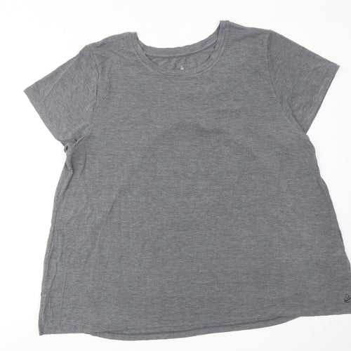 Cuddl Duds Womens Grey Modal Basic T-Shirt Size 3XL Round Neck