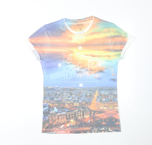 Burton Mens Multicoloured Polyester T-Shirt Size M Round Neck - Amsterdam
