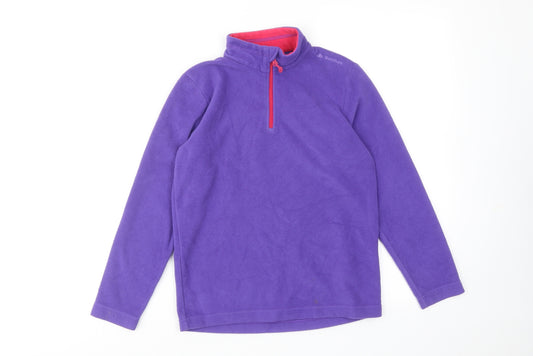 DECATHLON Girls Purple Polyester Pullover Sweatshirt Size 10 Years Zip