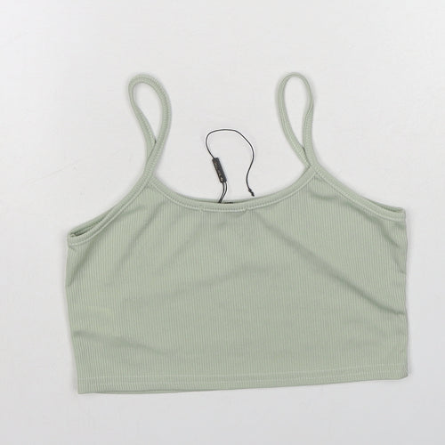 I SAW IT FIRST Womens Green Polyester Cropped Tank Size 10 Round Neck