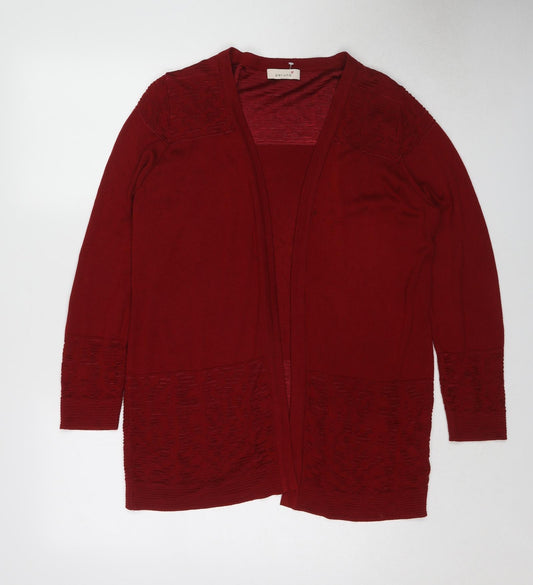 Per Una Womens Red V-Neck Viscose Cardigan Jumper Size 16